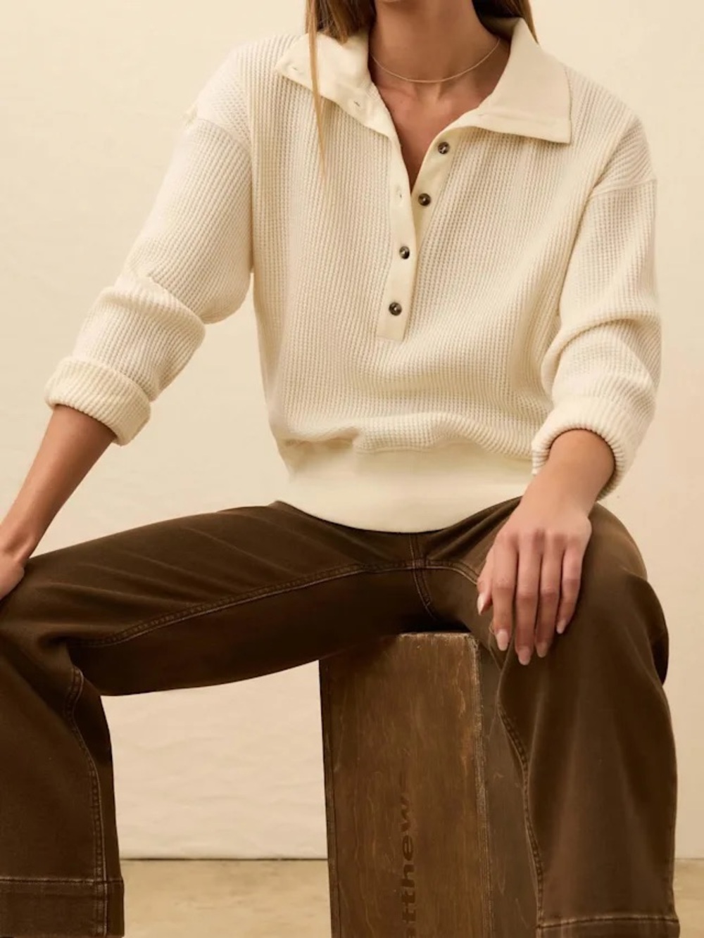 Faherty Après Waffle Henley - Coastal Cream New without tags NWOT XS apres